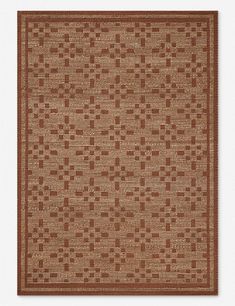 a brown rug with squares on it