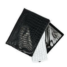 td {border: 1px solid #ccc;}br {mso-data-placement:same-cell;} Multi-purpose pouch in our signature black Croc leather. Hint: perfect size for an iPad case, toiletries, or even use as a clutch purse! +details Dimensions 13.5" x 10" Fully lined Zip closure Custom monogram additional $5 .swatch { margin:0; display: visible !important; } Custom Leather Jackets, Large Pouch, Croc Leather, Ceramic Vessel, Scented Soy Candles, Custom Monogram, Custom Leather, Leather Wraps, Soy Candle