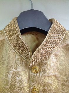 Custom made brocade sherwani made to measure. Color is also customisable. A measurements chart will be sent to you once you place the order. Sherwani comes with custom made raw silk churidar pants. The outfit is made to order so please allow 2-3 weeks of processing time. Please don't hesitate to convo me incase you have any questions. Mens Wedding Suits, Silk Churidar, Embroidered Sherwani, Raw Silk Lehenga, Big Skirts, Measurements Chart, Brocade Skirt, Choli Blouse, Gold Brocade