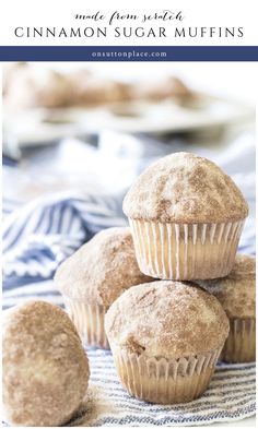 cinnamon sugar muffins stacked on top of each other