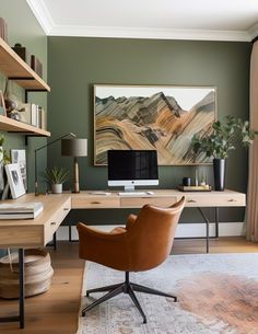 Home Decor: #homedecor, #interiordesign, #homedesign, #decor inspiration Modern Home Office Design, Home Office Design Ideas, Office Design Ideas, Cozy Office, Cozy Home Office, Traditional Office, Small Home Offices, Office Space Design, Home Office Ideas