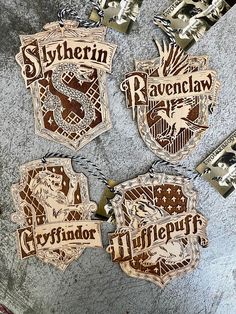 harry potter hogwarts themed wooden cutouts