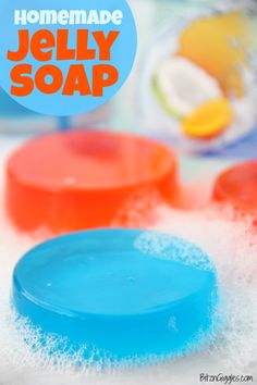 homemade jelly soap recipe for kids to use in the bathroom and on the counter top