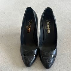 Beautiful And Comfortable Chanel Leather Heels Size 39 Gently Used Shipped With Original Box Shoes Chanel, Chanel Shoes, Gold Details, Leather Heels, Shoes Women Heels, Original Box, Shoes Heels, Chanel, Women Shoes