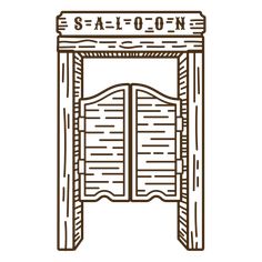 Wild west saloon doors stroke PNG Design Saloon Doors, Western Logo, Rodeo Shirts, Wilde Westen, Graphic Design Background Templates, Sketch Painting, Create T Shirt, Wild West, Shirt Design