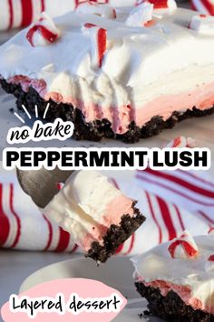 no bake peppermint lush layered dessert