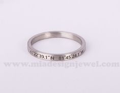 "MINI RING This ring is personalized with the actual fingerprint and handwriting you provide us. It is good for Christmas gift, Anniversary, Birthday, Promise or Wedding. ------------------ BAR & ENGRAVING --------------- 1.no engraving 2.engraved handwriting and fingerprint outside the ring 3.engraved handwriting or fingerprint inside and outside the ring OTHER INFORMATION: * By default, silver items and gold-plated items all come with CLEAR engraving * All our jewelry is custom made by han Minimalist Hand Stamped Stackable Wedding Rings, Minimalist Hand Stamped Stackable Rings For Wedding, Minimalist Personalized Stackable Rings For Wedding, Personalized Minimalist Stackable Wedding Rings, Minimalist Personalized Stackable Wedding Rings, Adjustable Stackable Rings With Initials For Wedding, Minimalist Stamped Stackable Rings As Gift, Minimalist Nickel-free Engraved Ring As Gift, Adjustable Stackable Wedding Rings With Initials