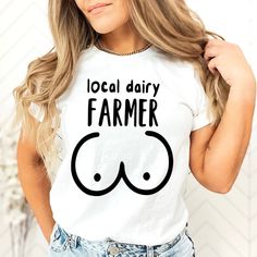 Support Local Dairy Shirt, Breastfeeding Gift, Gift for New Mom, Cute Mom Shirt, Mom and Baby Matching Shirts, Funny Baby Onesies® HOW TO ORDER * Please review all the information provided before placing an order. 1. Select the style and size using the drop-down menu. 2. Select color 3. [APPLICABLE ONLY ON CERTAIN LISTINGS] Follow the instructions to fill out the "Add your personalization" option, e.g., specifying custom sayings or selecting design colors. 4. Select quantity Need more Items? Add Funny Short Sleeve Tops For Mother's Day, White Top With Funny Text For Mother's Day, White Tops With Funny Text For Mother's Day, Funny White Shirt With Name Print, Funny White Tops With Name Print, White Top With Funny Print For Mother's Day, Funny Baby Onesies, Shirts Funny, Change Of Address