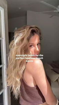 No Heat Hairstyles For Wavy Hair, No Heat Curling Methods, Heatless Curls Robe Belt, Over Night Waves Hair, Heatless Curls Twist Braid, How To Get Heatless Curls Overnight Beachy Waves, How To Make My Hair Wavy Without Heat, Quick No Heat Hairstyles, Ways To Braid Hair Overnight