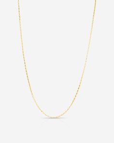 Still image of the Delicate Link Chain Necklace. Yellow Gold Dainty Yellow Gold Chain Necklace With Rectangular Links, Delicate 14k Gold Link Chain Necklace, 14k Gold Delicate Link Chain Necklace, Yellow Gold Necklace With Delicate Rectangular Links, Delicate Chain Yellow Gold Fine Jewelry Necklace, Fine Jewelry Yellow Gold Delicate Chain Necklace, Delicate Yellow Gold Figaro Chain Necklace, Delicate Yellow Gold Chain Necklace Fine Jewelry, 14k Gold Cable Chain Necklace Fine Jewelry