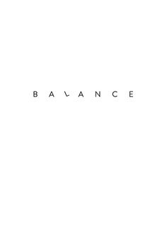 the word balance is written in black on a white background