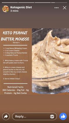 the website for keto peanut butter mousse