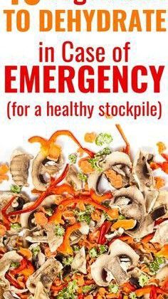 the front cover of an emergency book with mushrooms and carrots