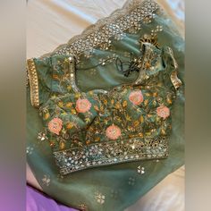 I Wore This Once For My Henna Ceremony. Great Condition With Beautiful Sequin Work And Embroidery. Henna Ceremony, Yellow Lehenga, Indian Clothes, Green And Yellow, Indian Outfits, Lehenga, Pink And Green, Henna, Sequin