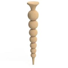 a tall wooden candle holder on a white background