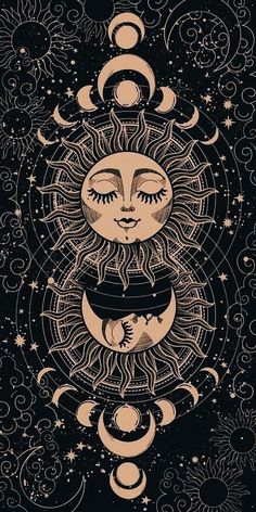 the sun and moon are depicted on an iphone screen