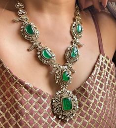 Sabyasachi Inspired Emerald Green Victorian Necklace Set/Pakistani Indian Jewelry/Green Kundan Necklace/Punjabi Jewelry  Easy to wear, Light in weight & gives you a classy Look. It can be wear in festival occasion with matching salwar or saree. Jadau Kundan Handmade Hand Painted Meenakari Kundan Choker Emerald Semiprecious Stone Kundan Choker Necklace Jaipur Kundan, Indian Jewelry Fine Ahmdabadi Kundan Handmade Hand Painted Meenakari Kundan Choker Emerald Semiprecious Stone/ Kundan/ Pearl/ Choke Luxury Kundan Ornate Jewelry, Luxury Ornate Kundan Necklace With Tilla, Luxury Kundan Necklace With Filigree, Luxury Green Kundan Necklace With Latkans, Luxury Green Kundan Traditional Wear, Luxury Green Meenakari Temple Necklace, Luxury Green Kundan Necklace For Wedding, Green Kundan Necklace, Victorian Jewelry Necklace