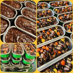 there are many desserts in plastic containers