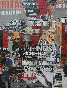 a collage of various stickers and decals on a piece of paper that has been altered to look like graffiti