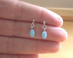 Blue Opal Jewelry, Opal Jewellery, Blue Opal Earrings, Blue Opal Necklace, Earrings Opal, Butterfly Earrings Stud, Opal Earrings Stud, Sterling Silver Drop Earrings, Opal Studs