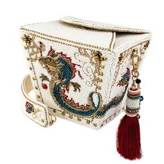 Noble Dragon Handbag by Mary Frances Image 1 Chinese Food Takeout, Mary Frances Bags, Mary Frances Handbags, Novelty Handbags, Dragon Motif, Mary Frances, Beaded Handbag, Beautiful Handbags, Top Handle Handbags