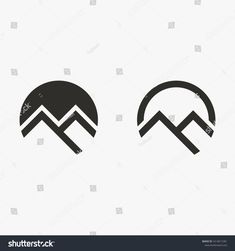 two mountains logos on white background