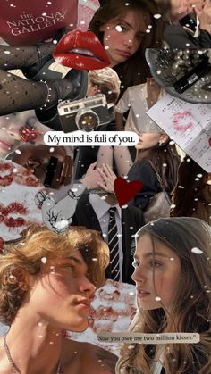 a collage of photos with the words,'my mind is full of you '