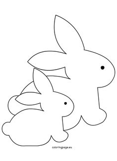 the outline of a bunny and its baby