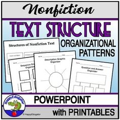 text structure worksheet with pictures and instructions to help students learn how to use it