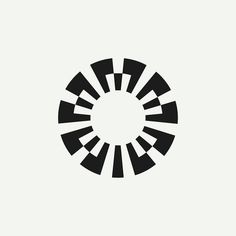 an abstract black and white logo