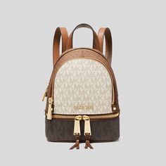 Nwt Michael Kors Rhea Mini Color-Block Logo Backpack Luggage Multi Material: Logo-Print Canvas 69% Coated Canvas/17% Polyester/13% Cotton/1% Polyurethane Size: 6.25" W X 7.5" H X 2.75" D Handle Drop: 1" Product Details: Backpack Gold-Tone Hardware Exterior Details: 2 Front Zip Compartments Interior Details: Back Slip Pocket, Front Slip Pocket Lining: 100% Polyester Zip Fastening 2023 Ideas, Aesthetic Bag, Bags Michael Kors, Mini Bucket Bags, Convertible Bags, Pink Handbags, Brand Bags, Pink Backpack, Mini Crossbody Bag