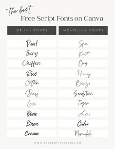 the best free script font on canva