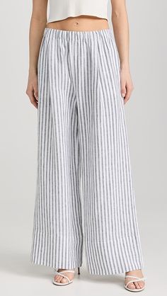 Reformation Fernando Pants | Shopbop Chic Striped Linen Bottoms, Striped Wide-leg Linen Pants, Striped Linen Wide-leg Pants, Striped Wide Leg Linen Pants, Striped Linen Wide Leg Pants, Wide Leg Striped Linen Pants, Striped Linen Straight Leg Pants, Striped Linen Wide Leg Pants For Summer, Striped Linen Bottoms Relaxed Fit