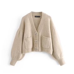 Oversized Beige Cardigan, Pullover Mode, Warm Cardigan, Any Question, Button Sweater, Casual Vest, Cardigan Sweaters For Women, Cardigan Fashion, Long Puff Sleeves