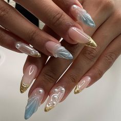 Beginners Guide to Stunning Summer Nails for Free Neutral Mermaid Nails, 3d Ocean Nails, Ocean French Tip Nails, 3d Mermaid Nails, Square Mermaid Nails, Ocean Nails Designs, Mermaids Nails, Summer Nails Ocean, Blue Mermaid Nails