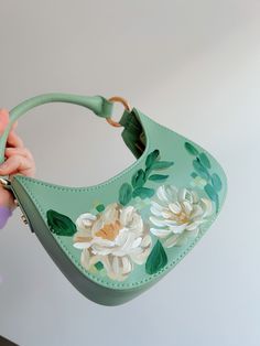 Floral Artist - Kirsten Davis Painted Designer Bags, Purses Aesthetic, Funky Purses, Custom Purses