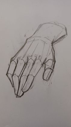 a pencil drawing of a hand holding something