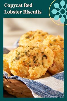 two crab cakes sitting on top of a blue and white towel