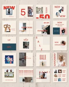 the new arrivals sale flyer is displayed in red, white and blue colors with an image of