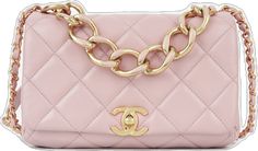 Chic Pink Everyday Luxury Bags, Luxury Blush Bag, Luxury Blush Bags, Luxury Pink Bag With Chain, Luxury Pink Bag With Chain Detail, Chain Top, Handbag Backpack, Hands On, Travel Bags