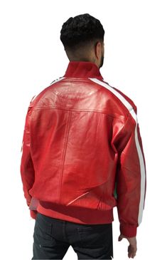 Introducing our striking Mens Red Leather Jacket, the perfect fusion of style and sophistication. Inspired by Pharrell Williams' iconic Adidas leather jacket at the Grammy and Oscar awards, this masterpiece is designed to elevate your fashion game. Crafted with the same attention to detail, our Mens Red Leather Jacket boasts 100% Genuine First Quality Nappa Sheepskin Leather, ensuring a smooth and luxurious texture. The vibrant red hue adds a bold touch to your ensemble, exuding confidence and c Leather Jacket Celebrity, Adidas Leather Jacket, Red Leather Jacket Men, Oscar Awards, Stylish Leather Jacket, Casual Leather Jacket, Men's Leather Jacket, Pharrell Williams, Casual Black