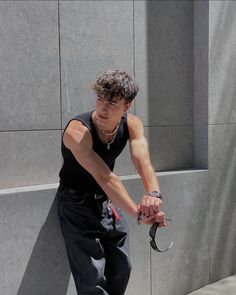 Guy Crop Top, Leather Fashion Men, Men Fashion Photoshoot, Tank Top Outfits, Guys Clothing Styles, Poses For Men, Fashion Photoshoot, Instagram Inspiration, Cropped Tank Top