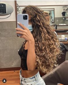 Long Curly Balayage Hair, Highlights Curly, Blonde Curly Hair