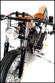 a close up of a motorcycle on a white background