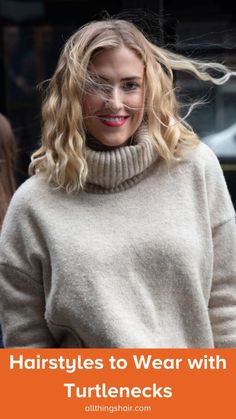 Turtleneck Hairstyle, Turtle Neck Outfits, Hairstyles Juda, Trend Hairstyles, Celtic Hair, Celebrity Style Guide, Winter Turtleneck, Turtleneck Outfit