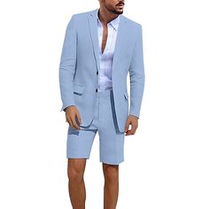 Category:Linen Suits; Embellishment:Pocket; Season:Spring,Summer; Fabric:Linen Blended; Includes:Pants,Jacket; Occasion:Homecoming,Linen; Fit Type:Tailored Fit; Jacket Buttons:Single Breasted Two-buttons; Jacket Pockets:Straight Flapped; Pattern:Solid Colored; Neckline:Notch; Listing Date:06/06/2023; Production mode:External procurement; Pant Length:; Pants Waist:; Shoulder Width:; Sleeve Length:; Bust:; Clothing Length:; Number of Pieces:2 Piece; Design:Classic Tailored Solid Suits For Summer, Summer Slim Fit Single Breasted Suit, Summer Groom Suit With Suit Collar, Summer Suit With Suit Collar And Pockets, Slim Fit Summer Suits With Notch Lapel, Summer Slim Fit Suit With Notch Lapel, Summer Solid Suits With Notch Lapel, Solid Summer Suits With Notch Lapel, Solid Notch Lapel Summer Suit