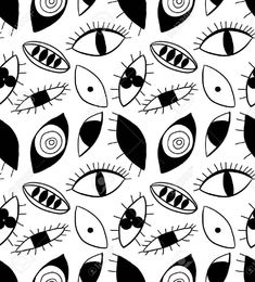 an abstract black and white background with many different eyes stock photo - 557982