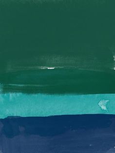 an abstract painting with blue and green colors