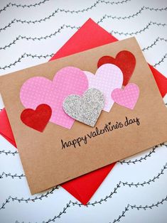 valentine's day card with two hearts on it