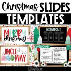 christmas slides and templates for students to use on the classroom wall or bulletin board